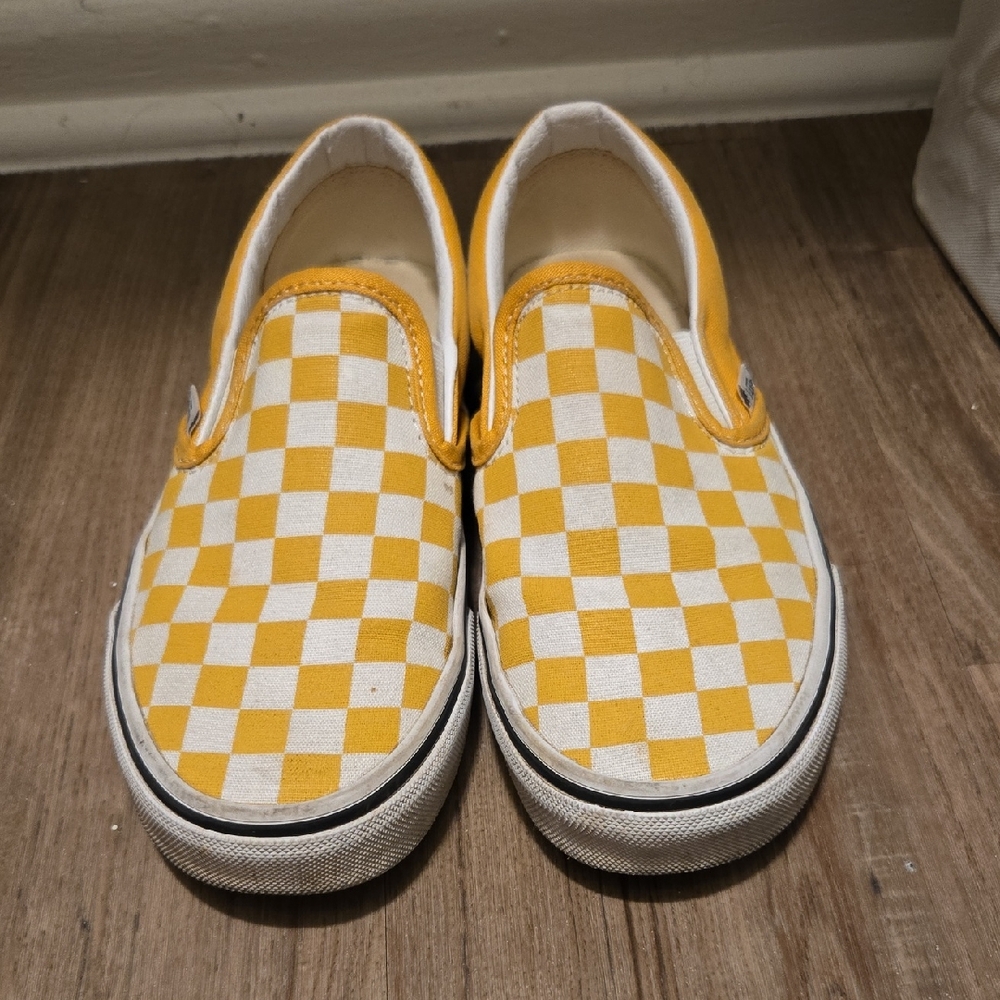 Vans Yellow White Canvas Slip-On Sneakers